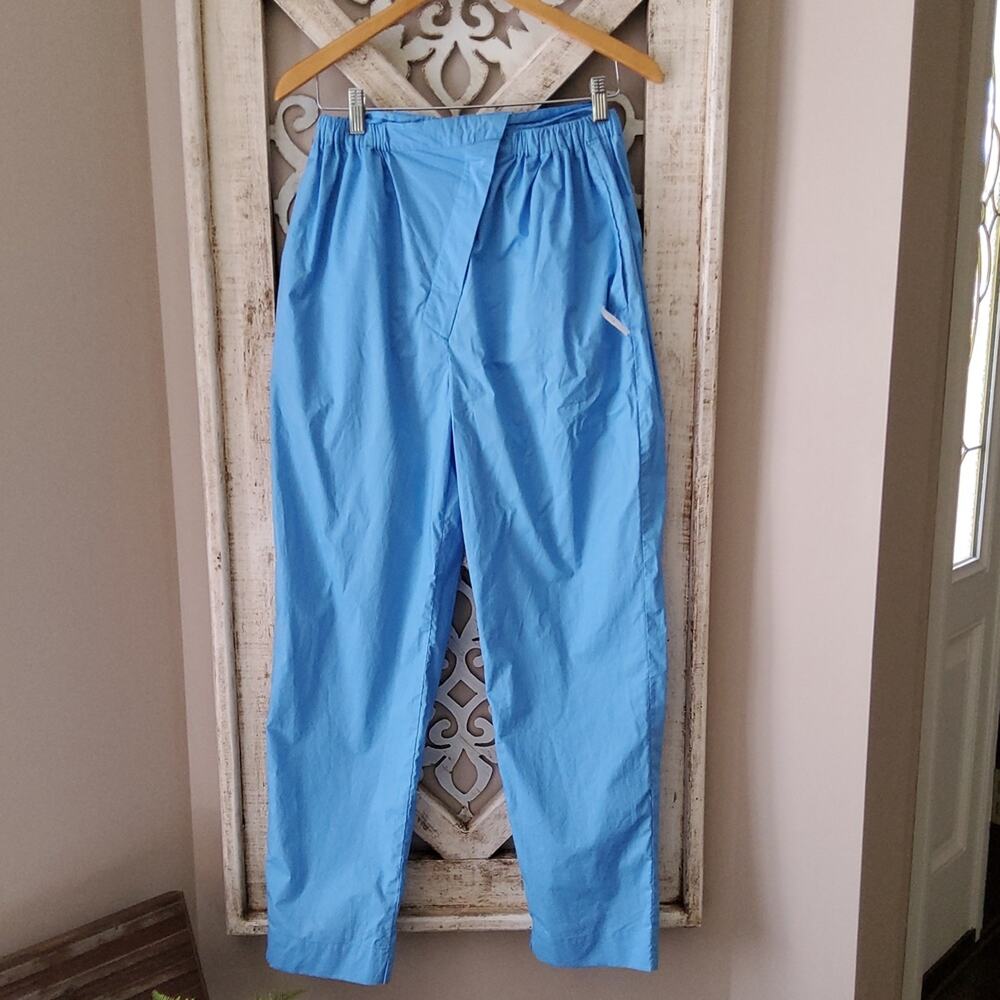 Nicholas Women's Taron Cotton High Waisted Button Fly Pants in Blue 6 - Picture 2 of 10